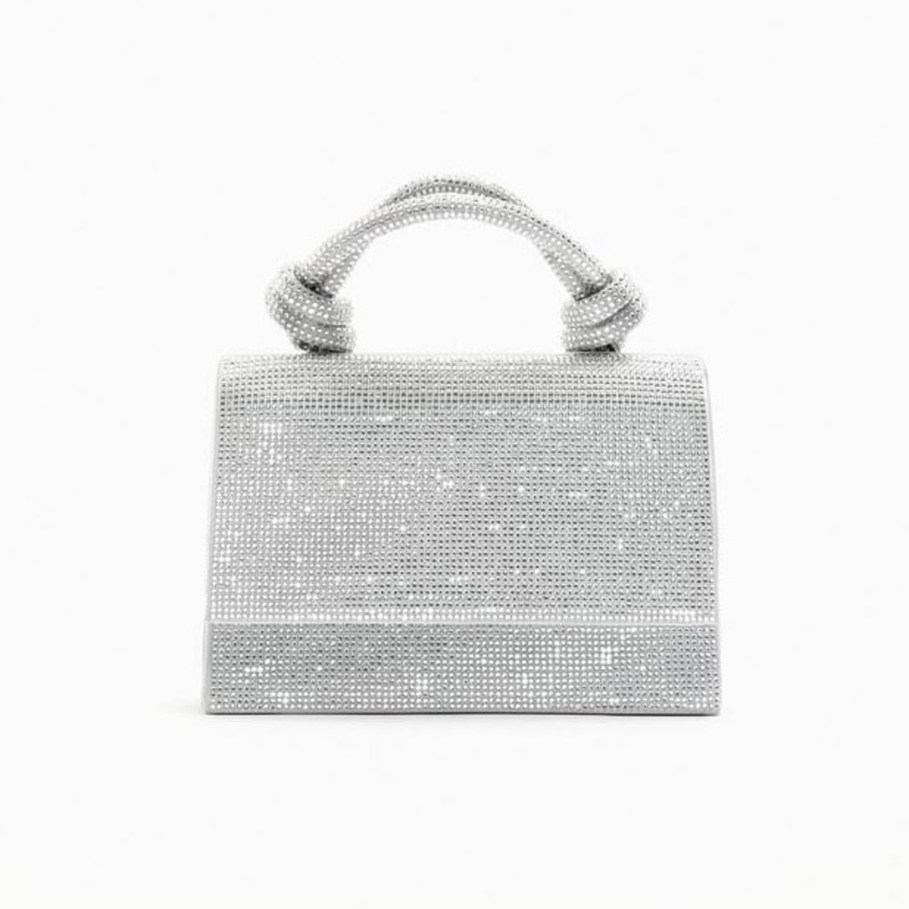 Nwot. Zara Silver Shimmery Mini City Bag.